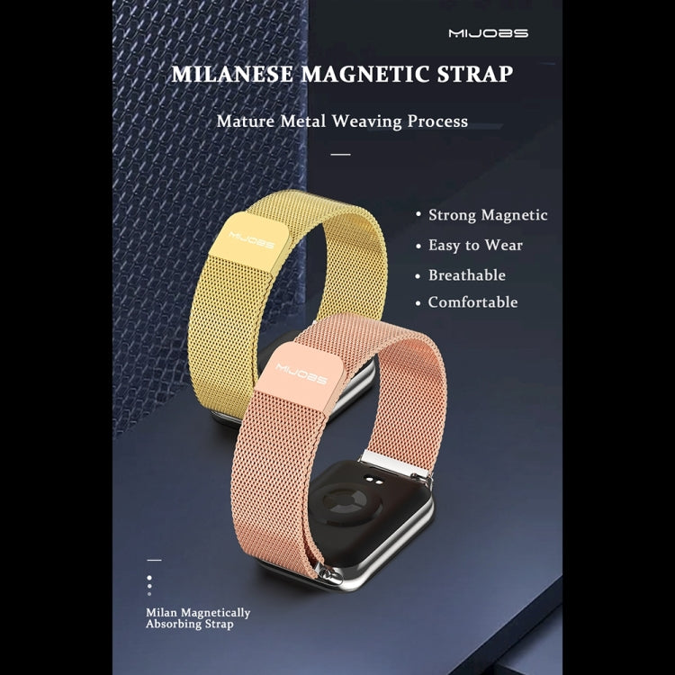 For Redmi Watch 6 / 5 / Xiaomi Band 9 Pro Mijobs Milan Buckle Stainless Steel Watch Band(Black)