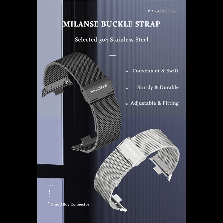 For Redmi Watch 6 / 5 / Xiaomi Band 9 Pro Mijobs Milan Buckle Stainless Steel Watch Band(Black)