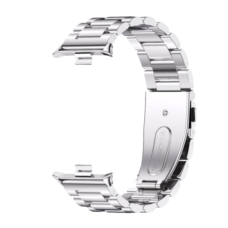For Redmi Watch 6 / 5 / Xiaomi Band 9 Pro Mijobs Three Beads Stainless Steel Watch Band(Silver)