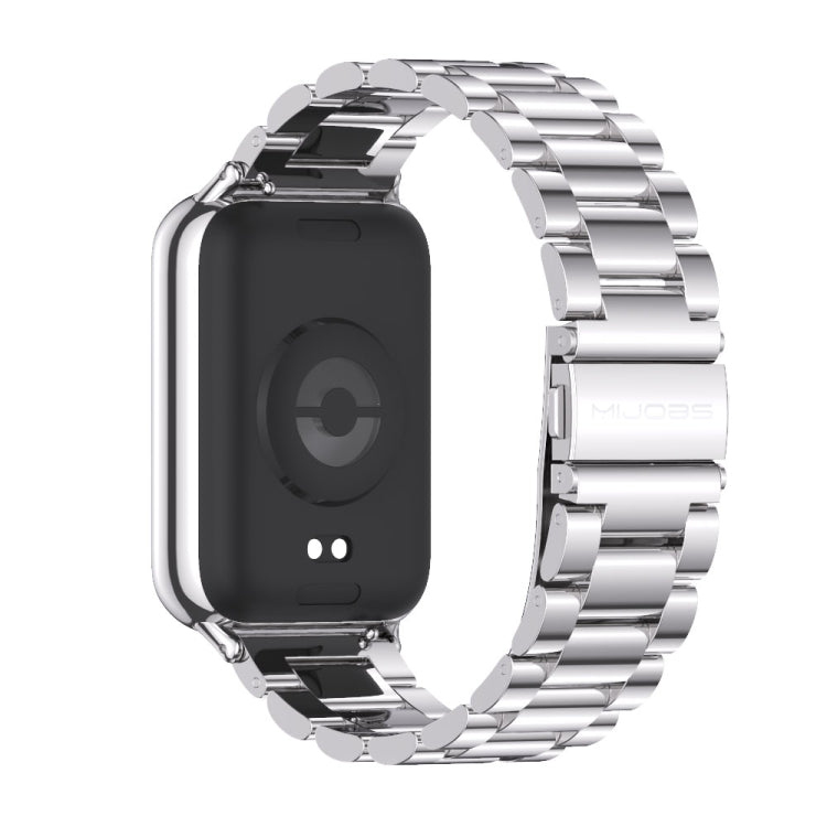 For Redmi Watch 6 / 5 / Xiaomi Band 9 Pro Mijobs Three Beads Stainless Steel Watch Band(Silver)