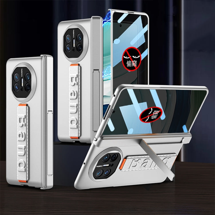 For Huawei Mate X5 GKK Wristband Integrated Privacy Film Magnetic Hinge Phone Case(Silver)