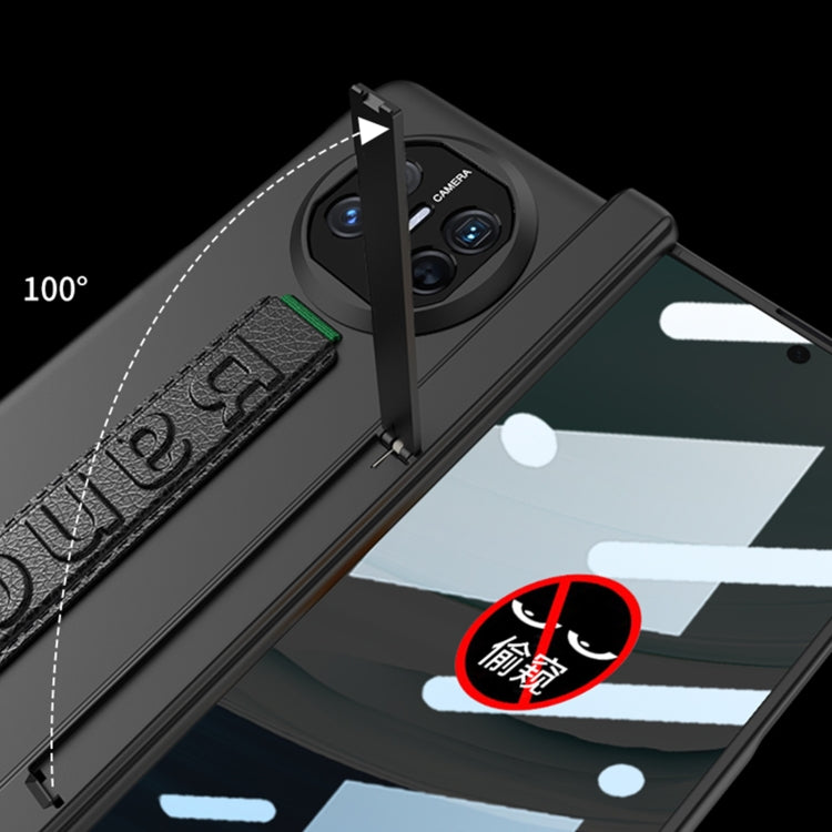 For Huawei Mate X5 GKK Wristband Integrated Privacy Film Magnetic Hinge Phone Case(Black)