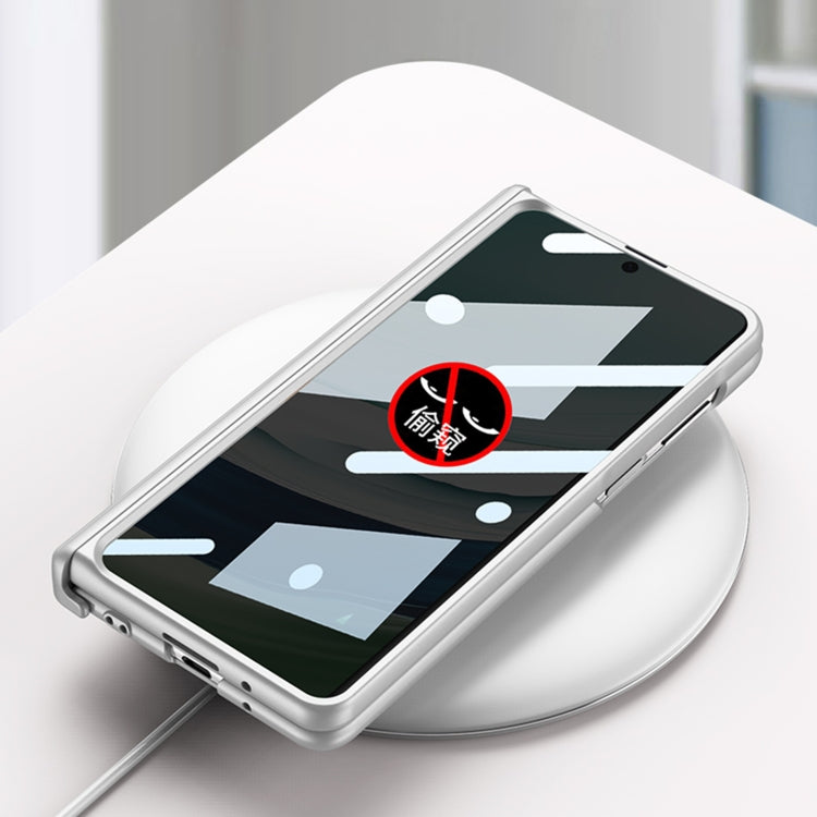 For Huawei Mate X5 GKK Wristband Integrated Privacy Film Magnetic Hinge Phone Case(Carbon Fiber)