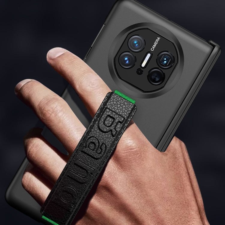 For Huawei Mate X5 GKK Wristband Integrated Privacy Film Magnetic Hinge Phone Case(Carbon Fiber)