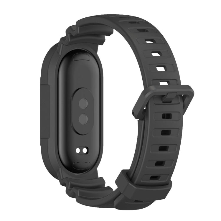 For Xiaomi Mi Band 8 MIJOBS GS Unibody Solid Color Sports Watch Band(Black)
