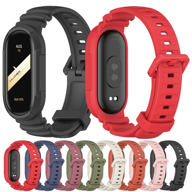 For Xiaomi Mi Band 8 MIJOBS GS Unibody Solid Color Sports Watch Band(Black)