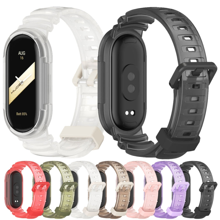 For Xiaomi Mi Band 8 MIJOBS GS Unibody Clear Color Sports Watch Band(Red)
