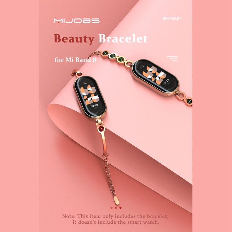 For Xiaomi Smart Band 10 / 9 / 8 Mijobs Ruyi Beauty Bracelet Watch Band(Rose Gold Red)