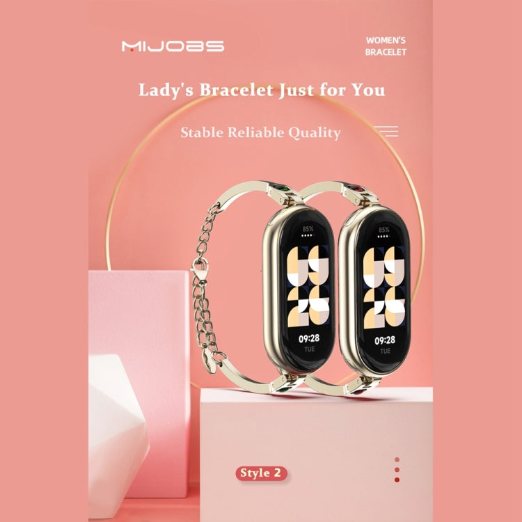 For Xiaomi Smart Band 10 / 9 / 8 Mijobs Ruyi Beauty Bracelet Watch Band(Light Gold Red)