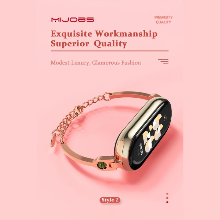 For Xiaomi Smart Band 10 / 9 / 8 Mijobs Ruyi Beauty Bracelet Watch Band(Light Gold Green)