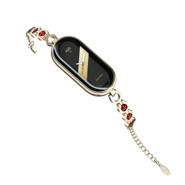 For Xiaomi Smart Band 10 / 9 / 8 Mijobs Mermaid Beauty Bracelet Watch Band(Light Gold Red)