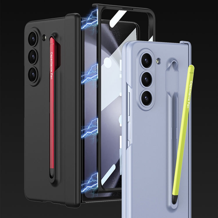 For Samsung Galaxy Z Fold5 5G GKK Magnetic Integrated Phone Case with Pen Slots, No Include Pen(Silver)