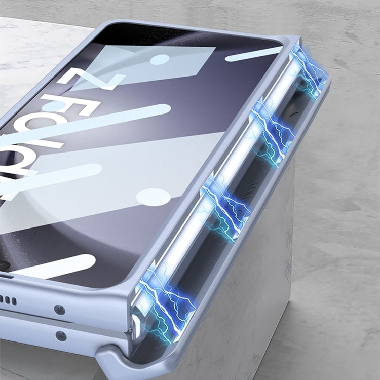 For Samsung Galaxy Z Fold5 5G GKK Magnetic Integrated Phone Case with Pen Slots, No Include Pen(Silver)