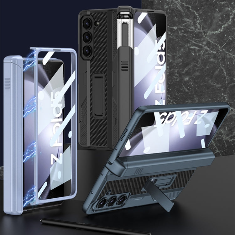 For Samsung Galaxy Z Fold5 GKK Integrated Folding Mech Shell PC Phone Case with Slide Pen Box(Wine Red)