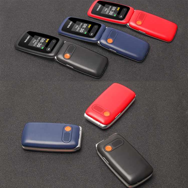 UNIWA V202T 4G Flip Style Phone, 2.4 inch Unisoc T107 Cat.1, SOS, FM, Dual SIM Cards, 21 Keys