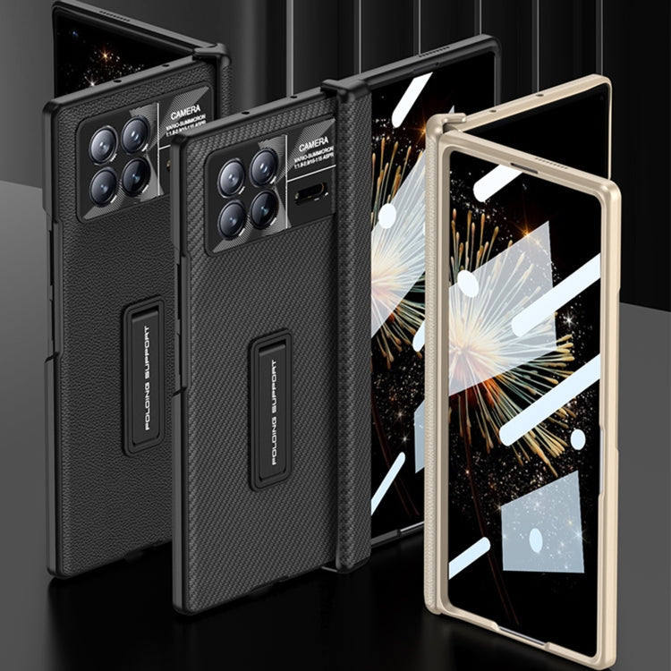 For Xiaomi Mix Fold 3 GKK Magnetic Hinge Flip Leather Phone Case with Holder(Black)