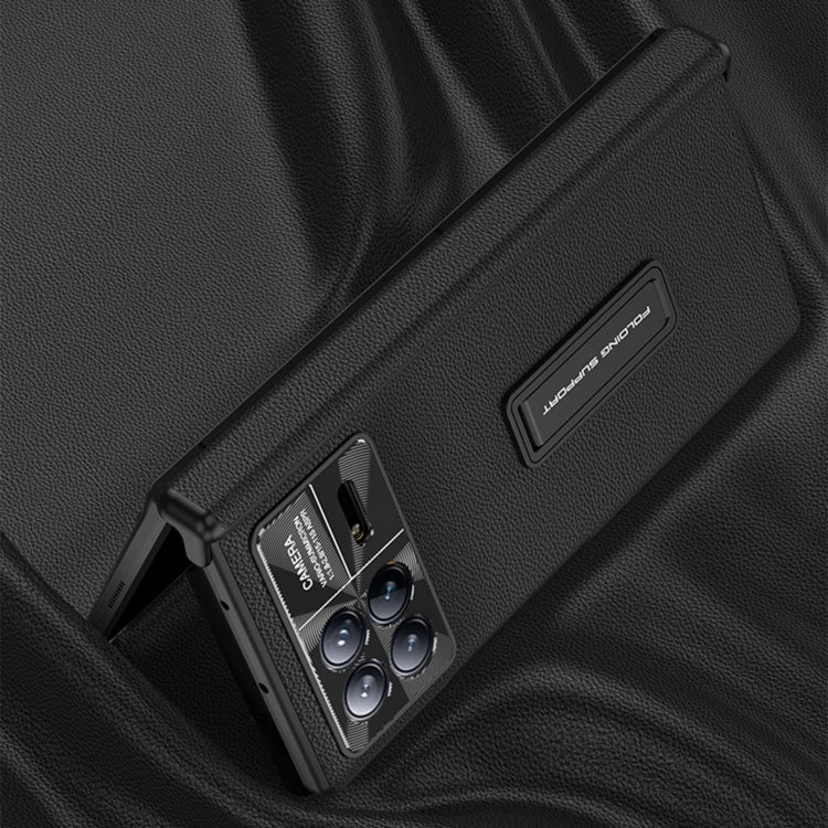 For Xiaomi Mix Fold 3 GKK Magnetic Hinge Flip Leather Phone Case with Holder(Black)