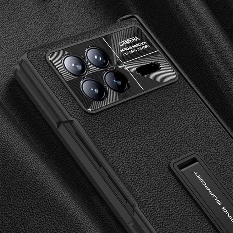 For Xiaomi Mix Fold 3 GKK Magnetic Hinge Flip Leather Phone Case with Holder(Black)