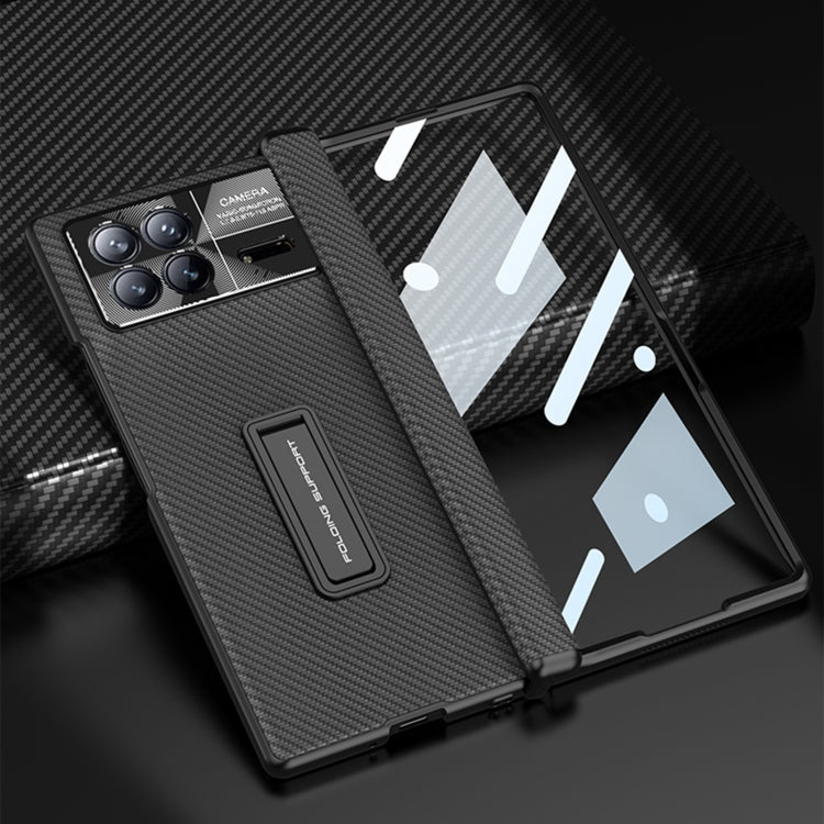 For Xiaomi Mix Fold 3 GKK Magnetic Hinge Flip Leather Phone Case with Holder(Black)