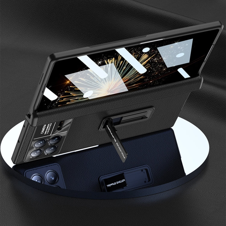 For Xiaomi Mix Fold 3 GKK Magnetic Hinge Flip Leather Phone Case with Holder(Black)
