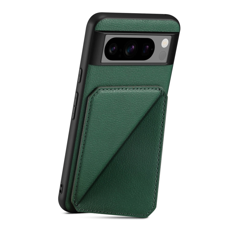 For Google Pixel 6 Denior Calf Texture Holder Electroplating Phone Case(Green)