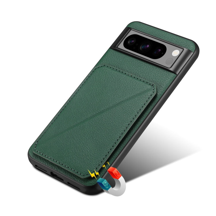 For Google Pixel 7 Pro Denior Calf Texture Holder Electroplating Phone Case(Green)