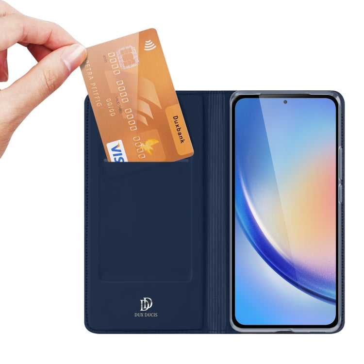 For Samsung Galaxy A35 5G DUX DUCIS Skin Pro Series Flip Leather Phone Case(Blue)