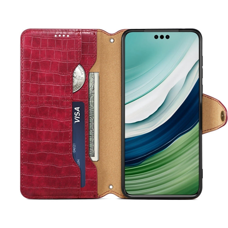 For Huawei Mate 60 Pro / Mate 60 Pro+ Denior Crocodile Texture Oil Edge Leather Phone Case(Rose Red)