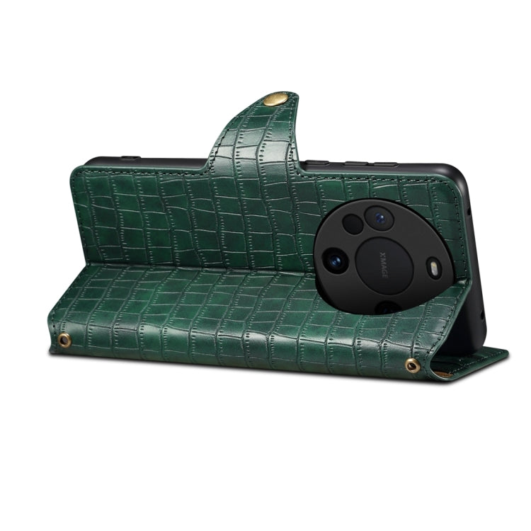 For Huawei Mate 60 Pro / Mate 60 Pro+ Denior Crocodile Texture Oil Edge Leather Phone Case(Green)