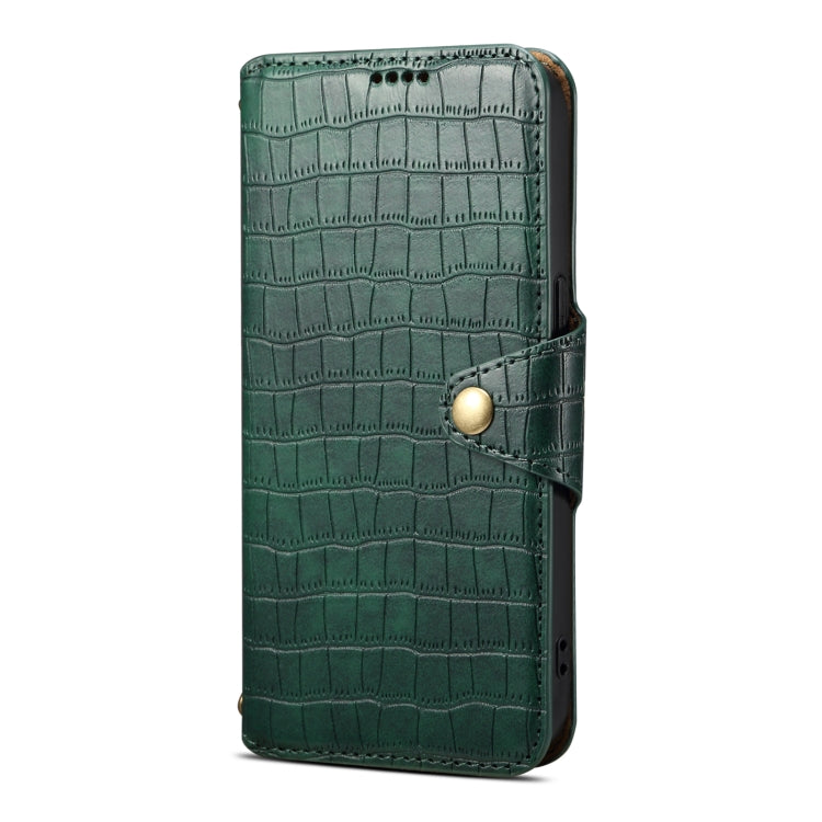 For Huawei P60 Denior Crocodile Texture Oil Edge Leather Phone Case(Green)