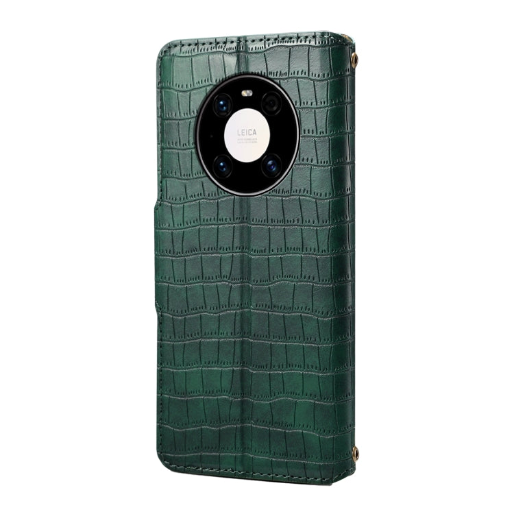 For Huawei Mate 40 Pro Denior Crocodile Texture Oil Edge Leather Phone Case(Green)