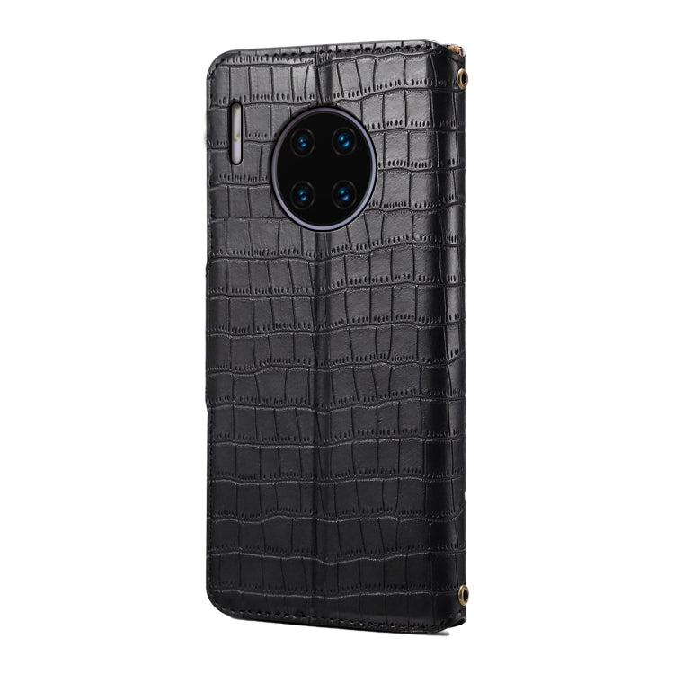 For Huawei Mate 30 Pro Denior Crocodile Texture Oil Edge Leather Phone Case(Black)