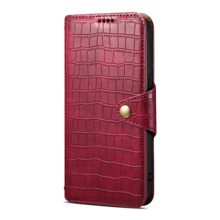 For Google Pixel 7a Denior Crocodile Texture Oil Edge Leather Phone Case(Rose Red)