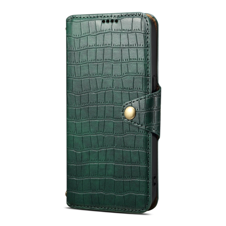 For Google Pixel 7a Denior Crocodile Texture Oil Edge Leather Phone Case(Green)