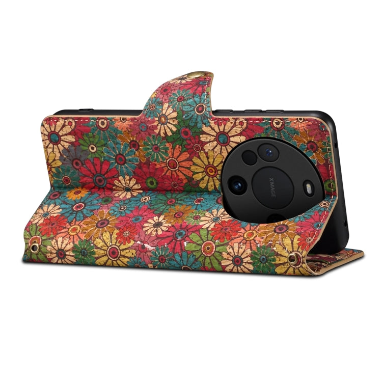 For Huawei Mate 60 Pro / Mate 60 Pro+ Denior Flower Language Series Cork Fabric Oil Edge Leather Phone Case(Spring)