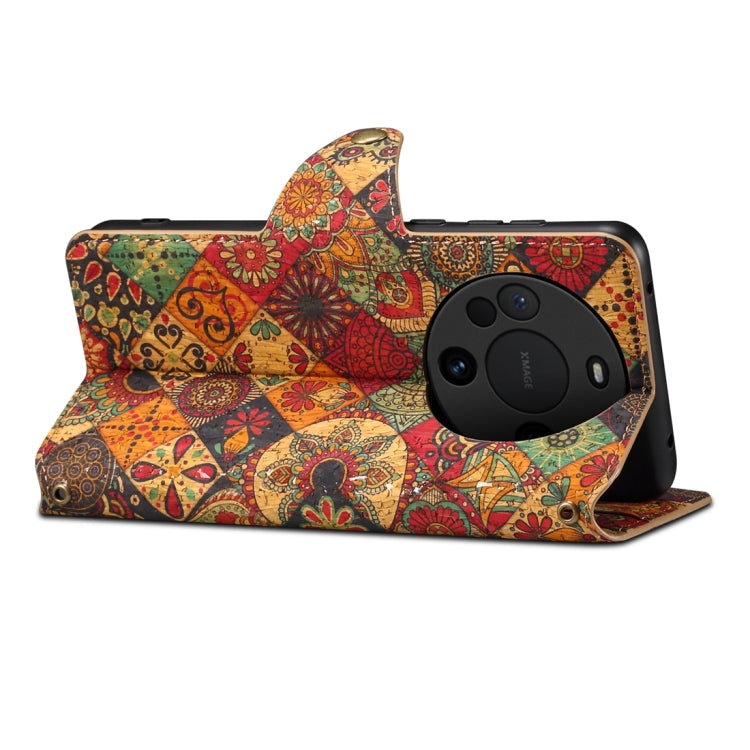 For Huawei Mate 60 Pro / Mate 60 Pro+ Denior Flower Language Series Cork Fabric Oil Edge Leather Phone Case(Autumn)