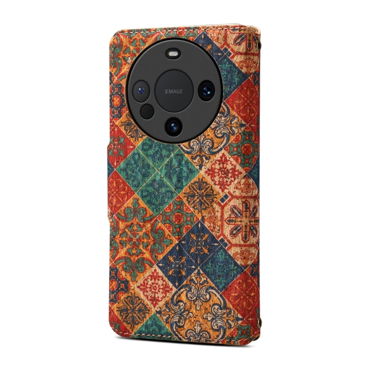 For Huawei Mate 60 Pro / Mate 60 Pro+ Denior Flower Language Series Cork Fabric Oil Edge Leather Phone Case(Winter)