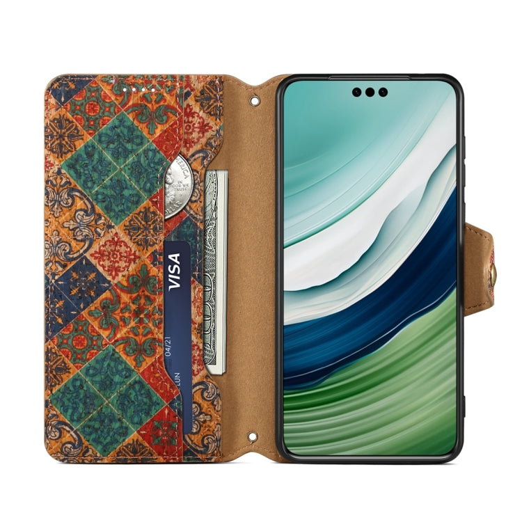 For Huawei Mate 60 Pro / Mate 60 Pro+ Denior Flower Language Series Cork Fabric Oil Edge Leather Phone Case(Winter)