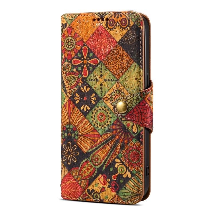 For Huawei Mate 60 Denior Flower Language Series Cork Fabric Oil Edge Leather Phone Case(Autumn)