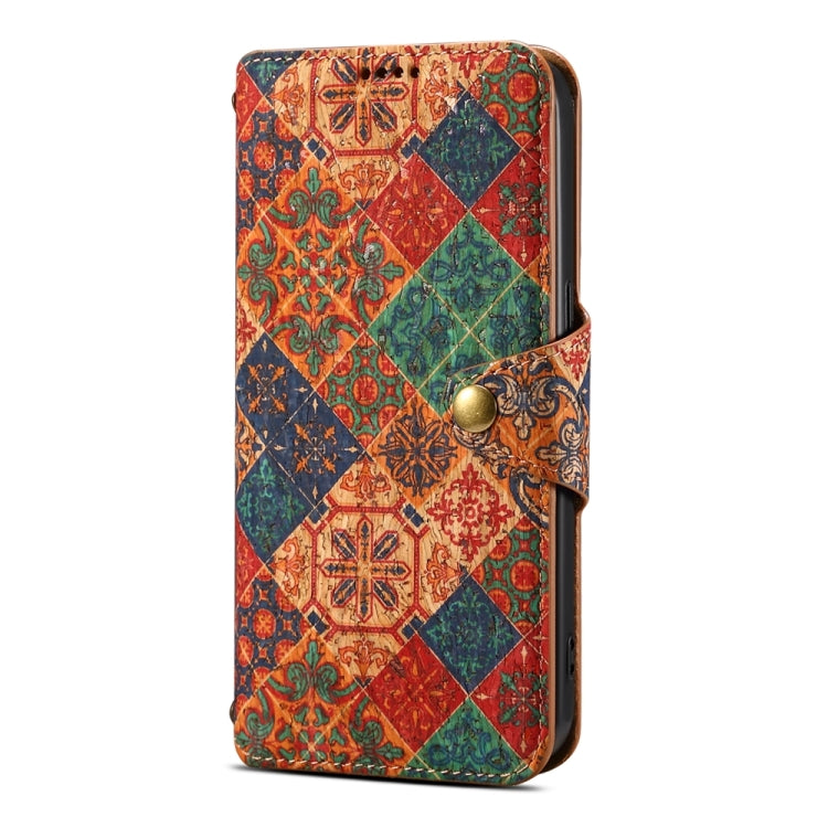 For Google Pixel 7a Denior Flower Language Series Cork Fabric Oil Edge Leather Phone Case(Winter)