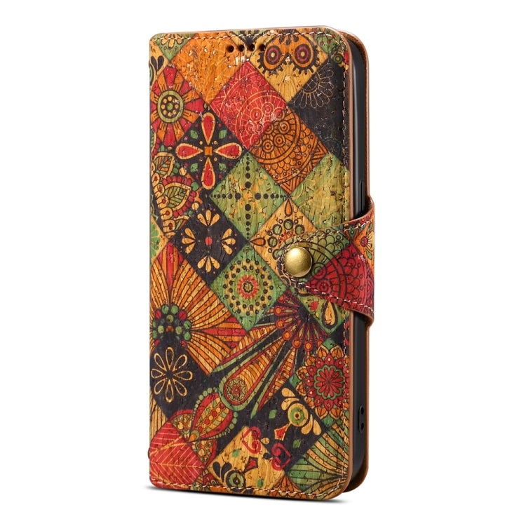 For Google Pixel 6a Denior Flower Language Series Cork Fabric Oil Edge Leather Phone Case(Autumn)