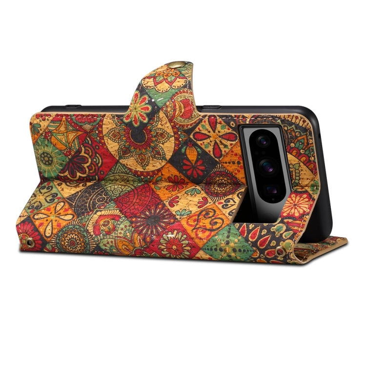 For Google Pixel 6 Denior Flower Language Series Cork Fabric Oil Edge Leather Phone Case(Autumn)