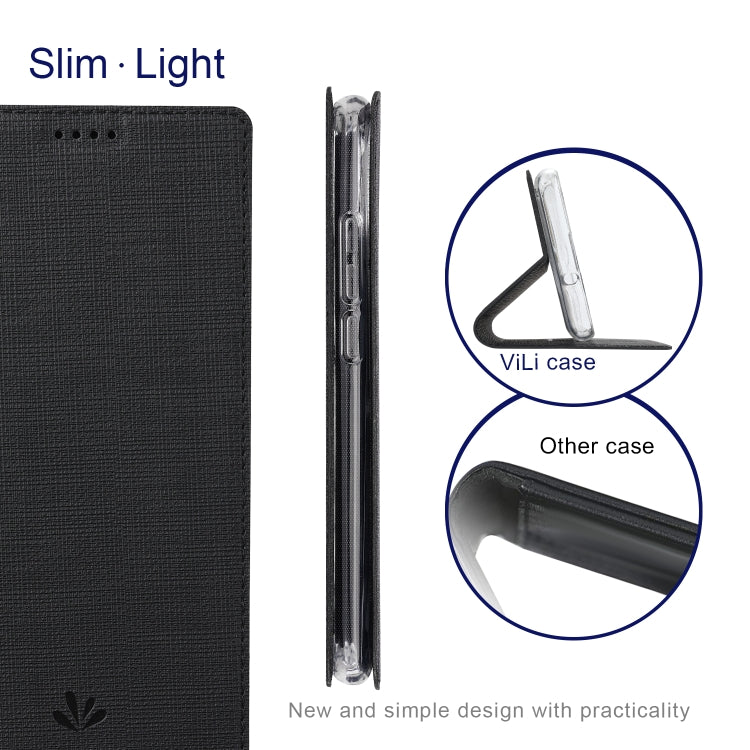 For Samsung Galaxy A35 5G ViLi DMX Series TPU + PU Leather Magnetic Phone Case(Black)