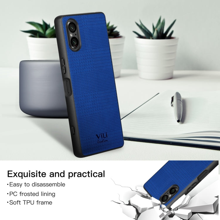 For Sony Xperia 5 V ViLi TH Series Shockproof Phone Case(Dark Blue)