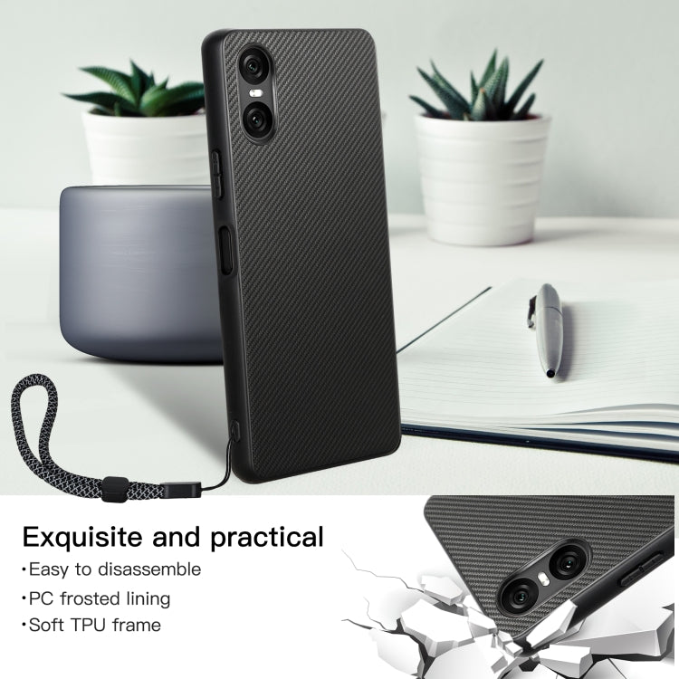 For Sony Xperia 10 VI ViLi TC Series Kevlar Carbon Fiber Texture Phone Case(Black)