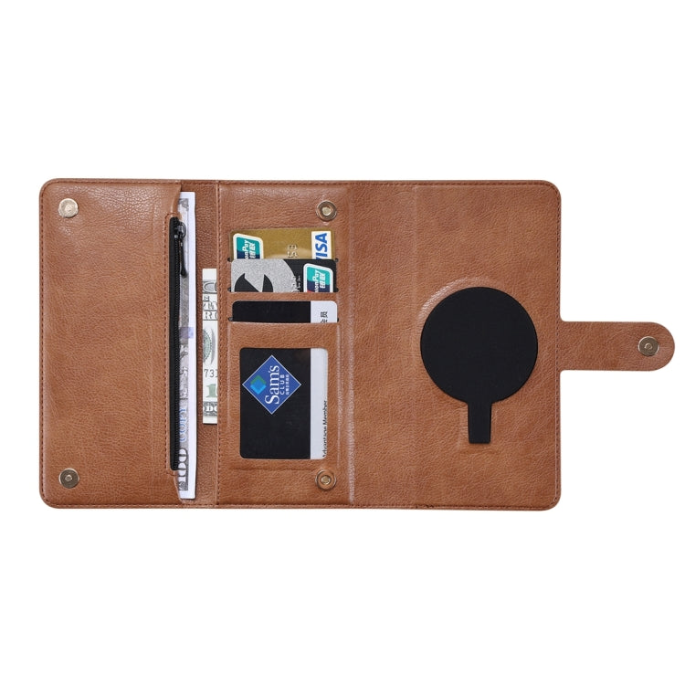 For iPhone 14 Plus ViLi GV Series MagSafe Magnetic Zipper Leather Phone Case(Brown)