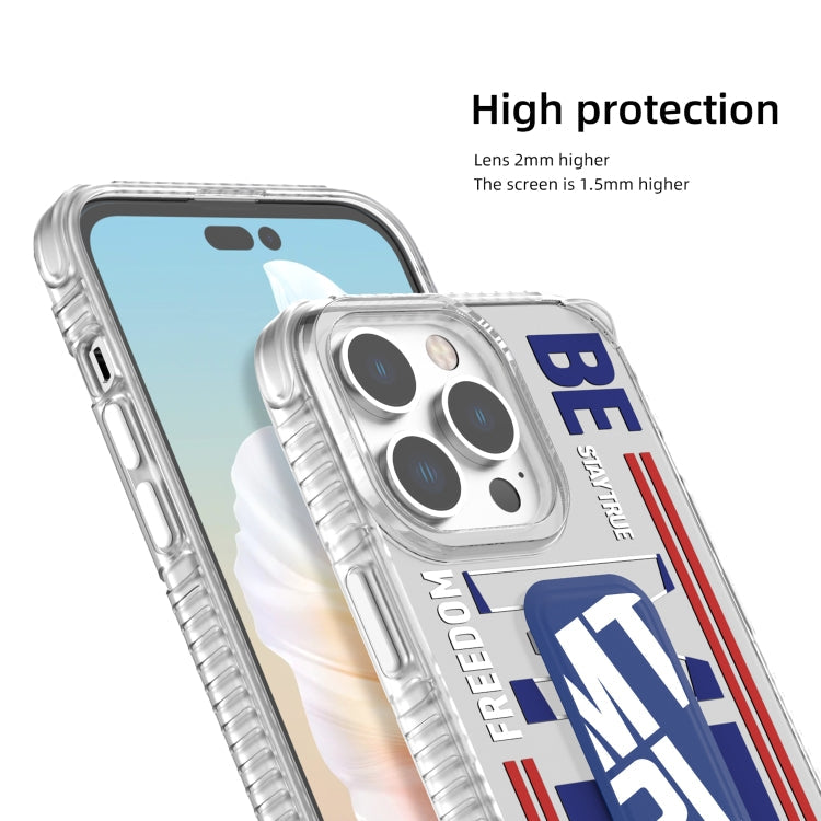 For iPhone 15 Pro Max Mutural Cyber Series TPU Phone Case with IML Stand(Yellow)