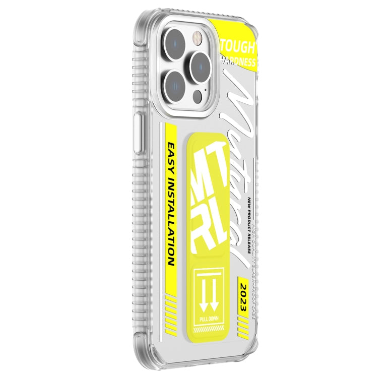 For iPhone 15 Pro Max Mutural Wing Flash Series TPU Phone Case with IML Stand(Yellow)