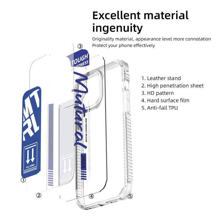 For iPhone 15 Pro Max Mutural Wing Flash Series TPU Phone Case with IML Stand(Blue)