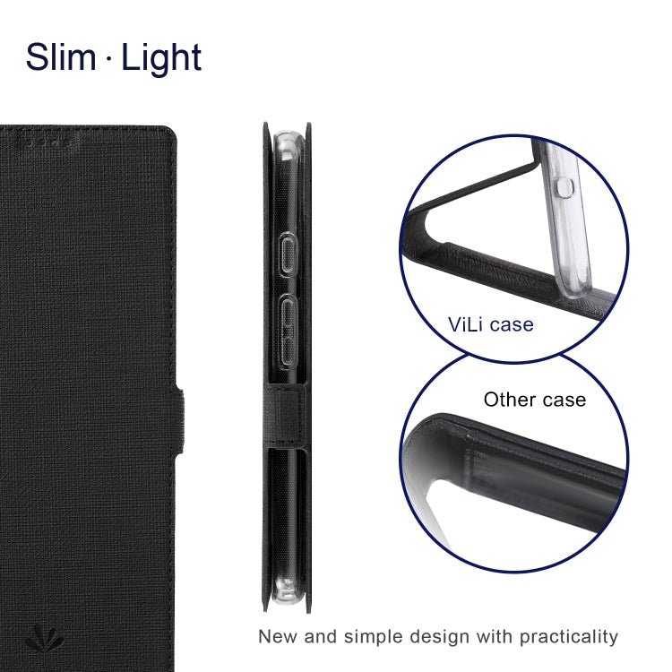 For Google Pixel 8 ViLi K Series Shockproof Magnetic Flip Leather Phone Case(Black)